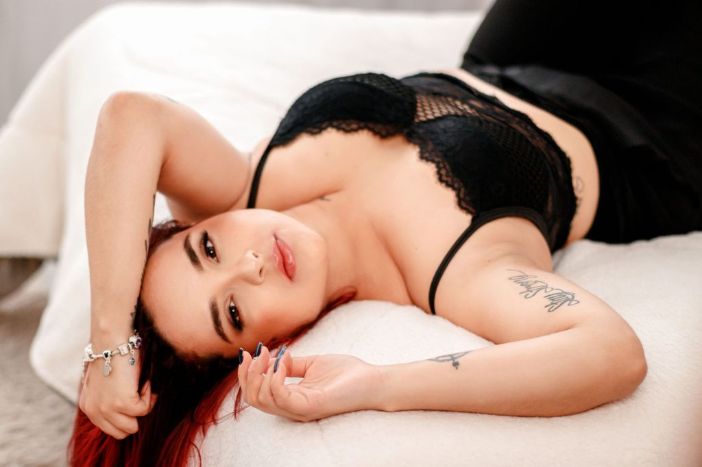 Intimate boudoir setting