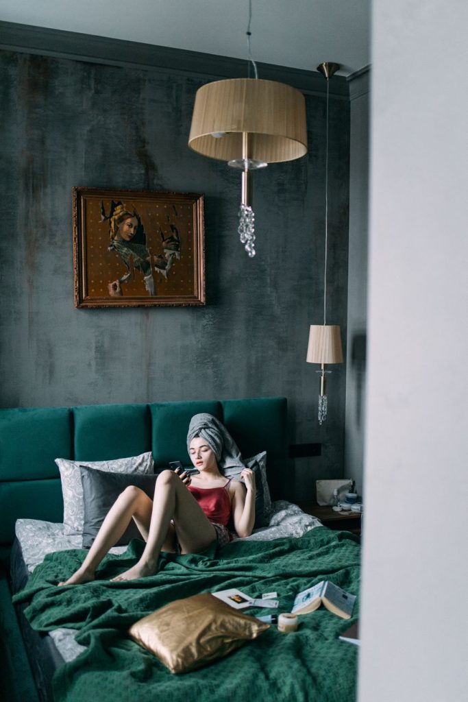 Intimate boudoir setting
