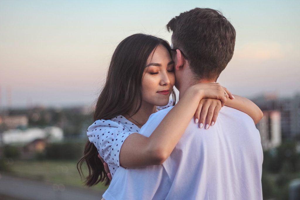 Couple embracing