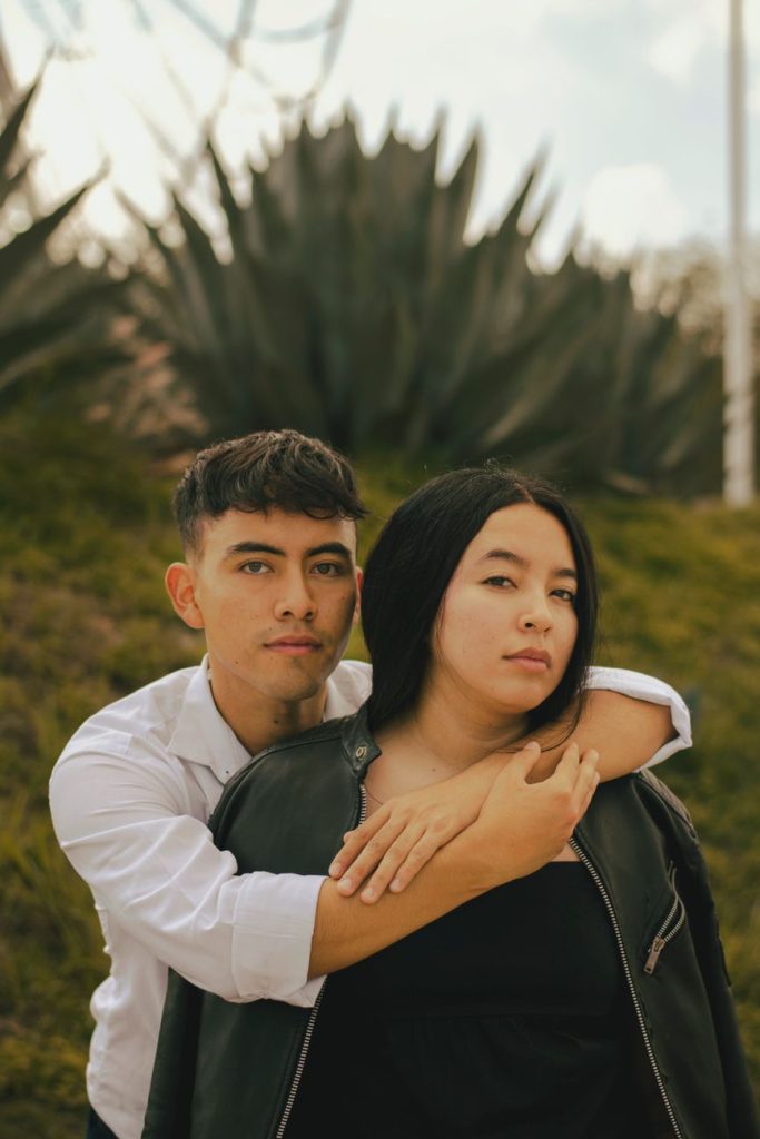 Couple embracing