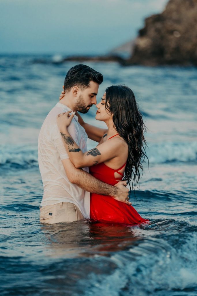 Couple embracing