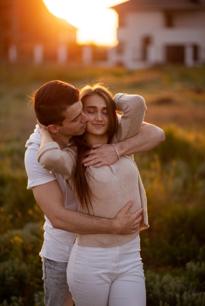 Couple embracing