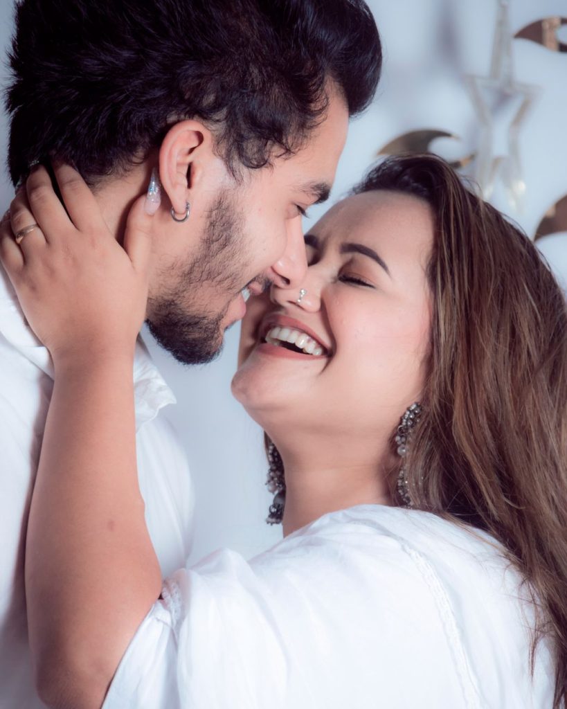Couple embracing