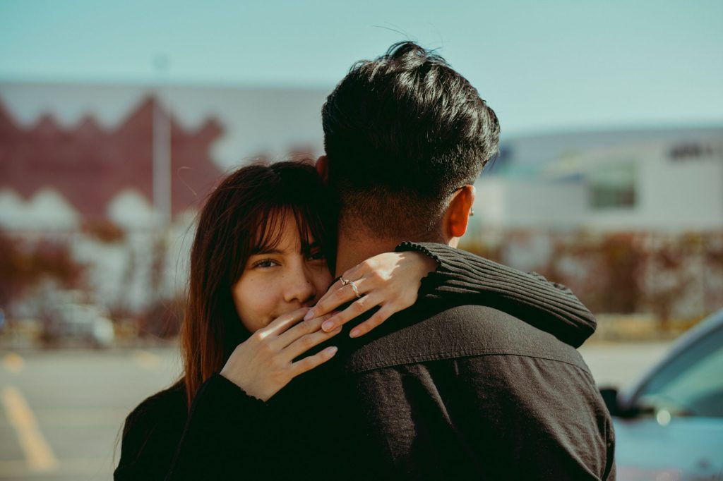 Couple embracing