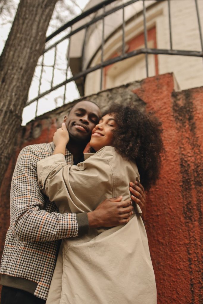 Couple embracing