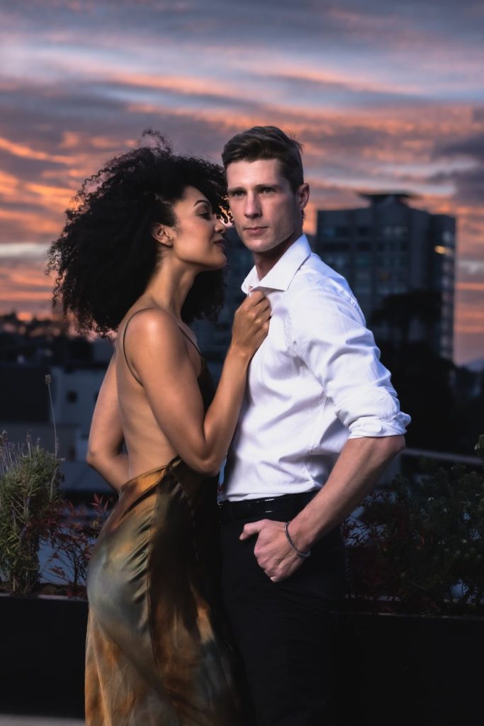 Couple embracing