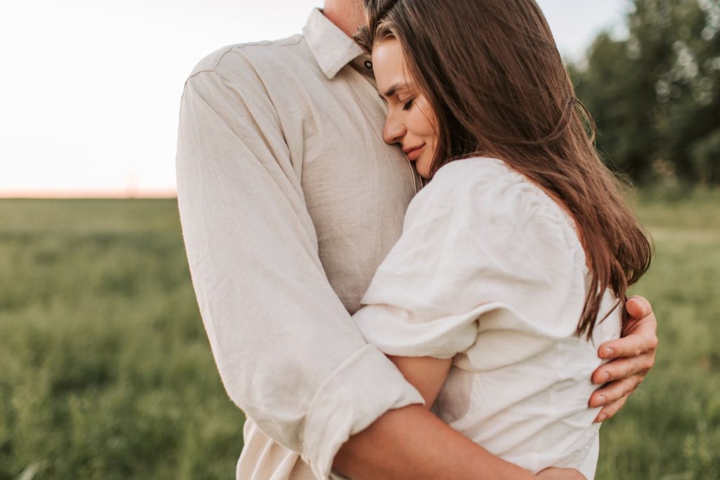 Couple embracing